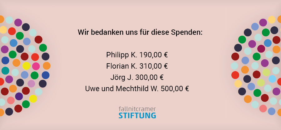 Namen von Spendern an die fallnitcramer.Stiftung